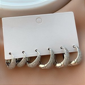 BRINCO KIT ARGOLAS GOTAS CRAVEJADOS EM ZIRCÔNIAS LAURA BIJU