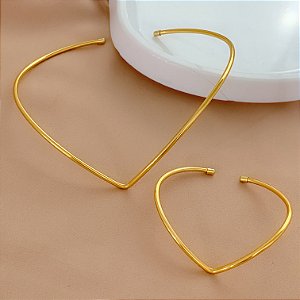 COLAR E PULSEIRA KIT ARO FIO "V" BIJU