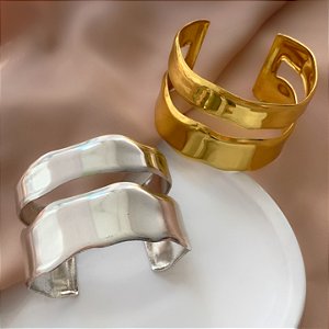 PULSEIRA / BRACELETE FIO DUPLO ONDULADO BOHO CHIC BIJU