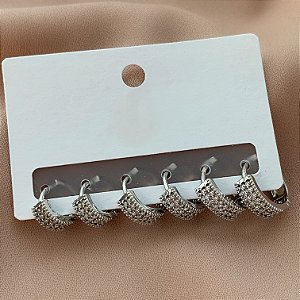 BRINCO KIT ARGOLINHAS ZIRCÔNIAS SABRINA BIJU