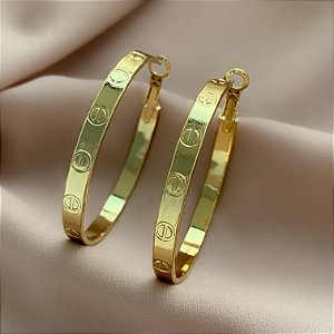 BRINCO ARGOLA INSPIRAÇÃO CARTIER G DOURADO AÇO INOXIDÁVEL 316L⭐️