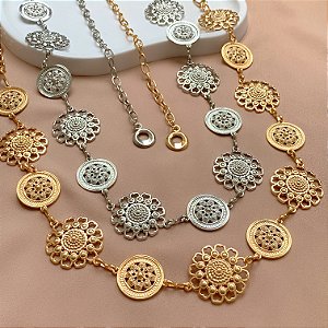 CINTO CORRENTE METAL MANDALAS BIJU