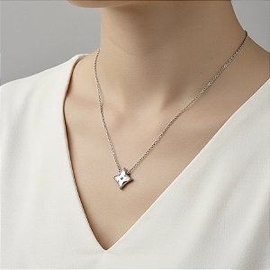 COLAR PINGENTE TREVO MADREPÉROLA  AÇO 316L⭐️