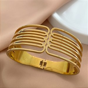 BRACELETE FIOS ENCONTRADOS DOURADO AÇO 316L PREMIUM⭐️