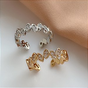 PIERCING FAKE MINI FOLHAS DELICADO ZIRCÔNIAS BIJU