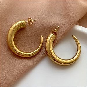 BRINCO ARGOLA FIO AFUNILADO M DOURADO AÇO 316L⭐️
