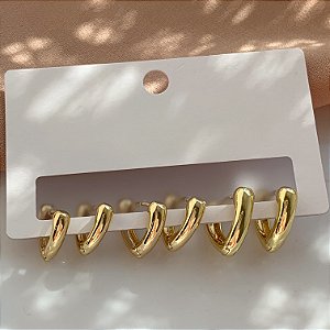 BRINCO KIT ARGOLINHAS LISAS LILLY BIJU