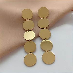 BRINCO PLAQUINHAS LISAS DOURADO AÇO 316L⭐️