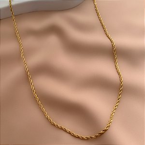 COLAR CORDÃO BAIANO 60CM DOURADO AÇO 316L⭐️