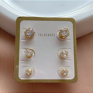BRINCO KIT PONTOS DE LUZ HIPOALERGÊNICO FOLHEADO A OURO 18K⭐️