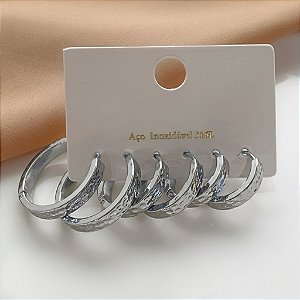 BRINCO KIT ARGOLINHAS MARTELADAS AÇO 316L⭐️
