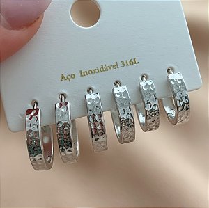BRINCO KIT ARGOLINHAS MARTELADAS AÇO 316L⭐️