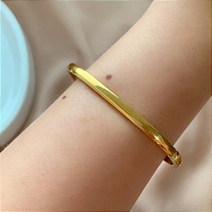 PULSEIRA / BRACELETE QUADRADA LISA FINA DOURADO AÇO 316L⭐️