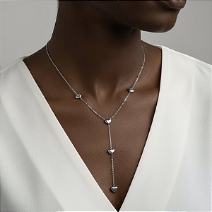 COLAR GRAVATINHA CORRENTE DELICADA CORAÇÕES AÇO 316L⭐️