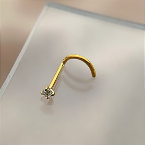 PIERCING NARIZ ANZOL ZIRCÔNIA 7MM TITÂNIO GOLD SEMIJOIA PARA PERFURAÇÃO⭐️