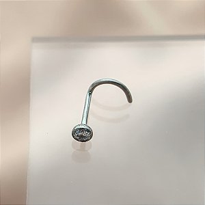 PIERCING NARIZ ANZOL ZIRCÔNIA EMBUTIDA 7MM TITÂNIO SEMIJOIA PARA PERFURAÇÃO⭐️