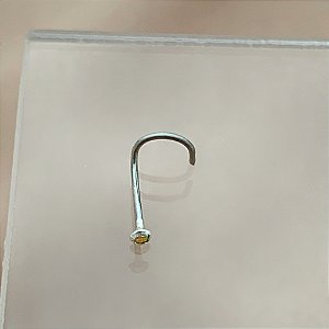 PIERCING NARIZ ANZOL ZIRCÔNIA FURTA-COR 7MM AÇO 316L FOLHEADO A RÓDIO SEMIJOIA PARA ATUALIZAÇÃO⭐️