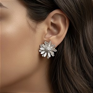 BRINCO MARGARIDA AÇO 316L⭐️