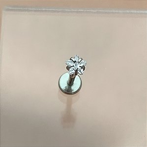 PIERCING CARTILAGEM PONTO DE LUZ ESTRELA ZIRCÔNIA 8MM HASTE AÇO 316L FOLHEADO A RÓDIO SEMIJOIA PARA ATUALIZAÇÃO⭐️