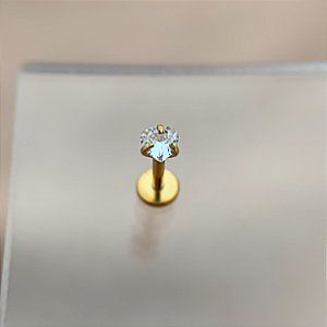 PIERCING CARTILAGEM PONTO DE LUZ CORAÇÃO ZIRCÔNIA 6MM HASTE AÇO 316L FOLHEADO A OURO 18K SEMIJOIA PARA ATUALIZAÇÃO⭐️