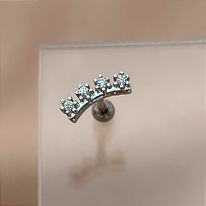 PIERCING CARTILAGEM DETALHES MICRO ZIRCÔNIA 6MM HASTE AÇO 316L FOLHEADO A RÓDIO SEMIJOIA PARA ATUALIZAÇÃO⭐️