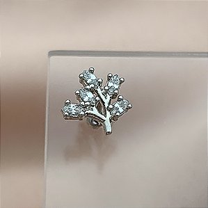 PIERCING CARTILAGEM RAMINHO ZIRCÔNIAS 6MM HASTE AÇO 316L FOLHEADO A RÓDIO SEMIJOIA PARA ATUALIZAÇÃO⭐️