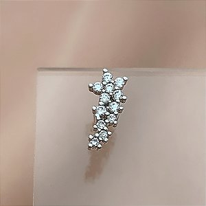 PIERCING TRÁGUS / CARTILAGEM FLORES ZIRCÔNIAS 6MM HASTE AÇO 316L FOLHEADO A RÓDIO SEMIJOIA PARA ATUALIZAÇÃO⭐️