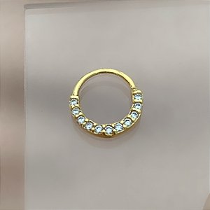 PIERCING NARIZ / SEPTO ARGOLINHA ZIRCÔNIAS FRONTAIS 8MM FOLHEADO A OURO 18K SEMIJOIA PARA ATUALIZAÇÃO⭐️