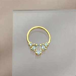 PIERCING NARIZ / SEPTO ARGOLINHA DETALHES ZIRCÔNIAS 8MM FOLHEADO A OURO 18K SEMIJOIA PARA ATUALIZAÇÃO⭐️
