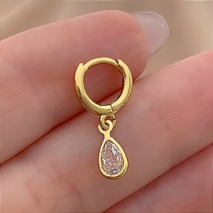 PIERCING CARTILAGEM ARGOLINHA PINGENTE GOTA 7MM AÇO 316L FOLHEADO A OURO 18K SEMIJOIA PARA ATUALIZAÇÃO⭐️