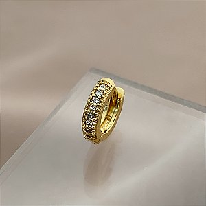 PIERCING CARTILAGEM ARGOLINHA ZIRCÔNIAS CRAVEJADAS 6MM AÇO 316L FOLHEADO A OURO 18K SEMIJOIA PARA ATUALIZAÇÃO⭐️
