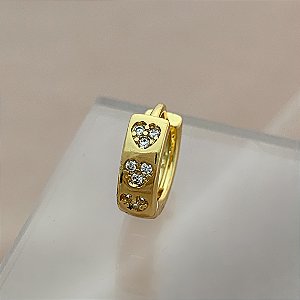 PIERCING CARTILAGEM ARGOLINHA CORAÇÃO ZIRCÔNIAS 8MM AÇO 316L FOLHEADO A OURO 18K SEMIJOIA PARA ATUALIZAÇÃO⭐️