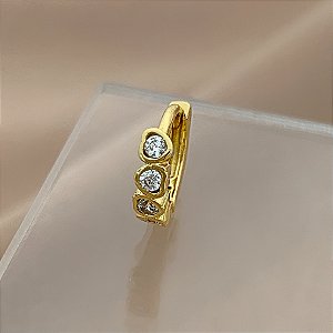 PIERCING CARTILAGEM ARGOLINHA FILEIRAS CORAÇÕES ZIRCÔNIAS 7MM AÇO 316L FOLHEADO A OURO 18K SEMIJOIA PARA ATUALIZAÇÃO⭐️