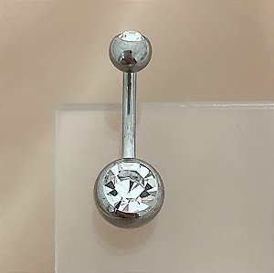 PIERCING UMBIGO TITÂNIO BOLINHA ZIRCÔNIA 10MM SEMIJOIA PARA PERFURAÇÃO⭐️