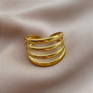 ANEL FIOS LISOS RETOS DOURADO AÇO 316L⭐️