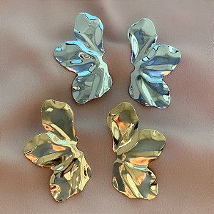 BRINCO MEIA FLOR LISA BIJU