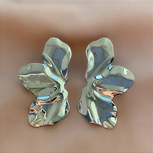 BRINCO MEIA FLOR LISA BIJU