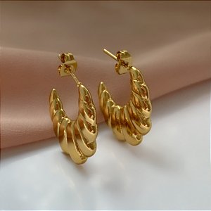 BRINCO ARGOLA GOMINHOS DOURADO AÇO 316L⭐️