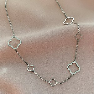 COLAR TREVOS FINOS DELICADOS VAZADOS AÇO 316L⭐️