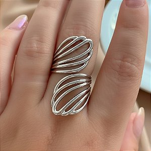 ANEL REGULÁVEL PÉTALAS VAZADAS AÇO 316L⭐️