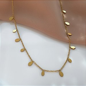 COLAR PINGENTES MINI GOTAS DOURADO AÇO 316L⭐️