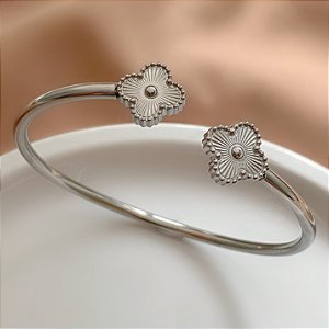 PULSEIRA / BRACELETE TREVOS DESENHADOS AÇO 316L⭐️