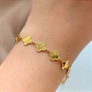 PULSEIRA MINI TREVOS DOURADO AÇO 316L⭐️
