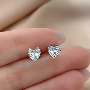 BRINCO PONTO DE LUZ CORAÇÃO ZIRCÔNIA TARRAXA ROSCA AÇO 316L⭐️