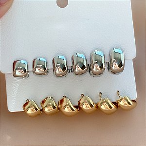 BRINCO KIT ARGOLINHAS LISAS BOLEADAS BIJU