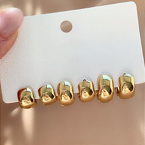 BRINCO KIT ARGOLINHAS LISAS BOLEADAS BIJU