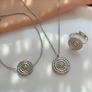 COLAR KIT MEDALHA DETALHADA ZIRCÔNIA AÇO 316L⭐️