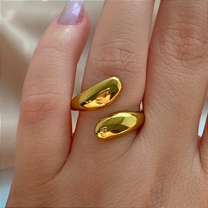 ANEL REGULÁVEL FIO PONTAS BOLEADAS DOURADO AÇO 316L⭐️