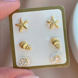 BRINCO KIT MAR FOLHEADO A OURO 18K⭐
