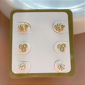 BRINCO KIT ABELINHA E PONTOS DE LUZ FOLHEADO A OURO 18K⭐